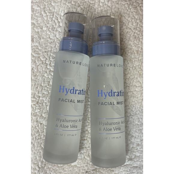 Lot 2 Nature Love Hyaluronic Acid & Aloe Vera Hydrating Facial Mist 6 oz New. - Picture 2 of 4
